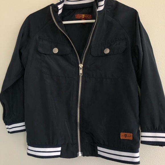 7 For All ManKind Boys Jacket 3t navy luxury designer windbreaker - Picture 2 of 7